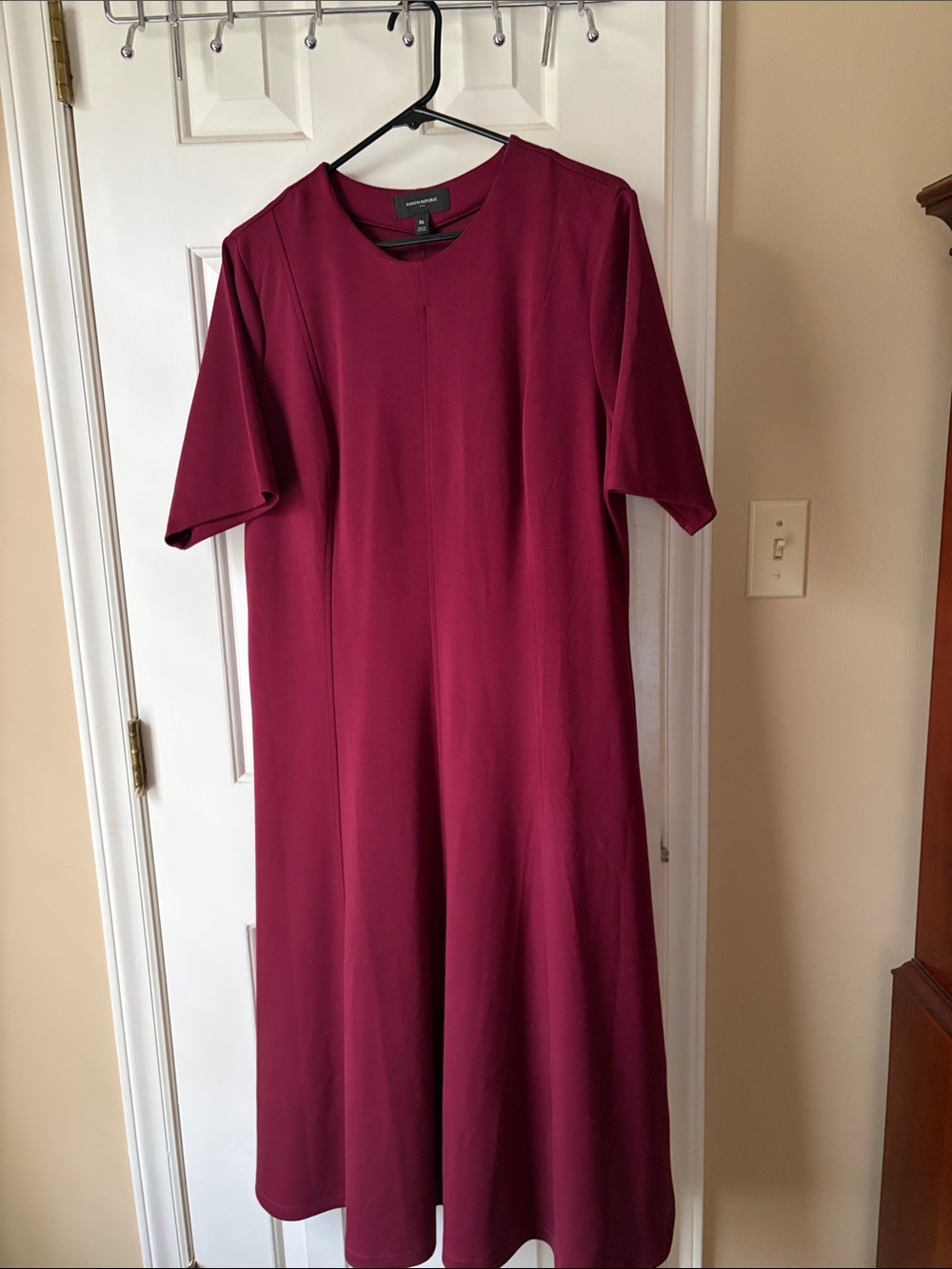 Banana Republic Burgundy Midi A-Line Dress